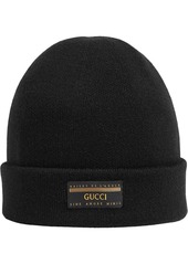 Gucci logo patch beanie hat