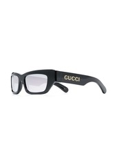 Gucci logo-plaque biker-frame sunglasses