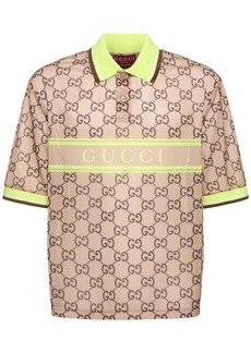 Gucci Logo Tech & Mesh Polo Shirt