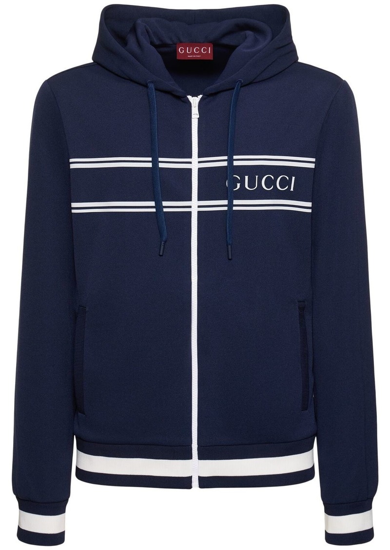 Gucci Logo Tech Zip-up Hoodie