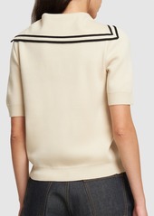 Gucci Logo Wool Jacquard Polo Shirt