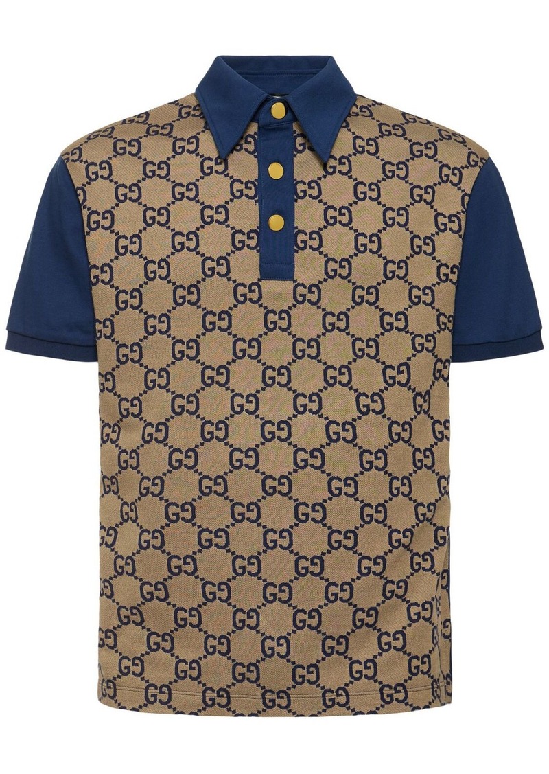 Gucci Maxi Gg Silk & Cotton Polo Shirt