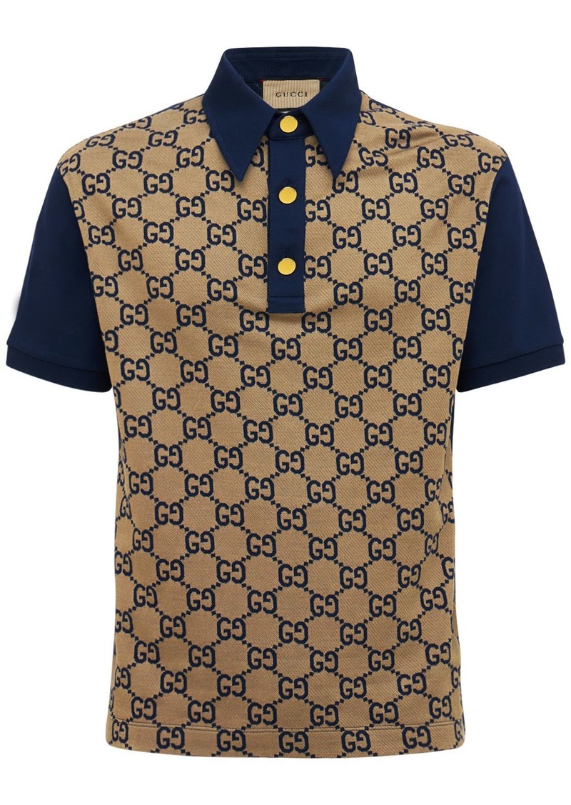 Gucci Maxi Gg Silk & Cotton Polo Shirt