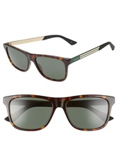 Gucci 57mm Sunglasses in Dark Havana/Green at Nordstrom
