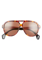 Men's Gucci 59mm Aviator Sunglasses - Shiny Red Havana/ Brown