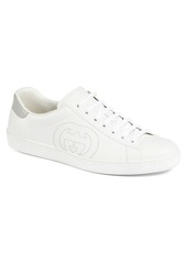 Gucci New Ace Perforated Logo Sneaker in Off White at Nordstrom