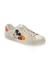 Gucci x Disney Ace Mickey Mouse Sneaker in Ivory/Orange at Nordstrom