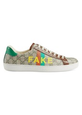 Gucci Men's New Ace Fake/Not Print Sneakers