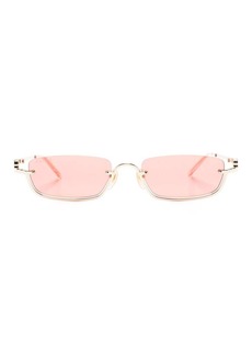 Gucci metallic rectangular-frame sunglasses