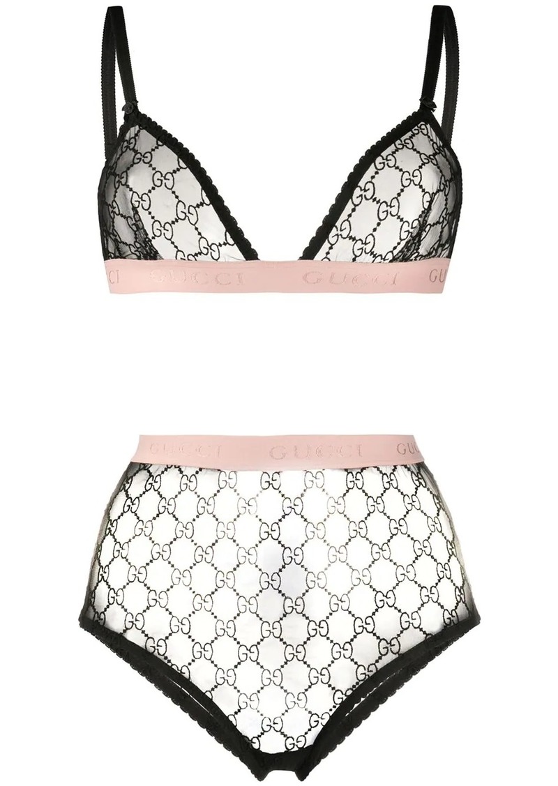 Gucci monogram mesh lingerie set | Intimates