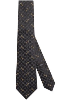 Gucci monogram-pattern silk tie