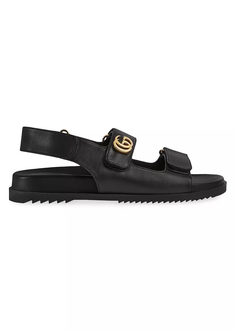 Gucci Moritz Logo Leather Athletic Sandals