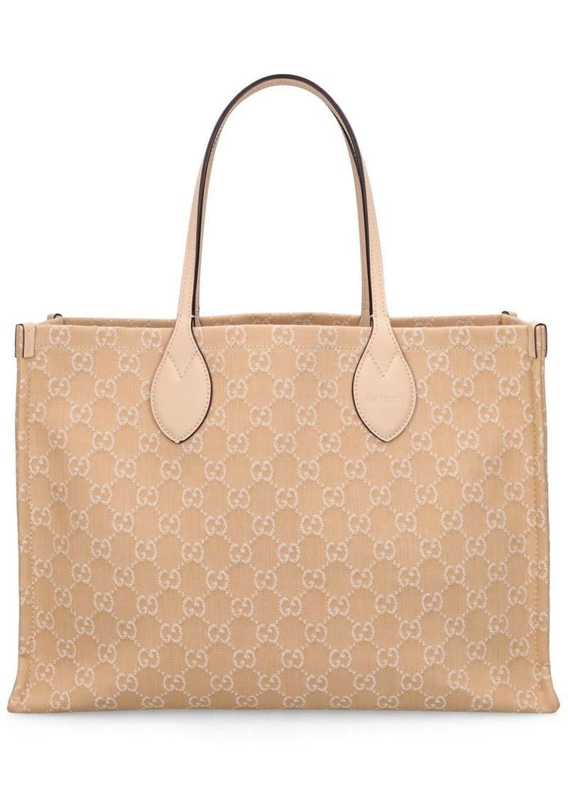 Gucci Large Ophidia Gg Denim Tote Bag