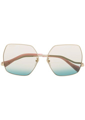 Gucci oversize metal frame sunglasses