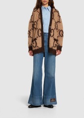 Gucci Oversized Gg Mohair Blend Knit Cardigan