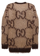 Gucci Oversized Gg Mohair Blend Knit Cardigan