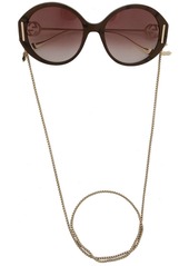 Gucci logo-plaque oversized-frame sunglasses