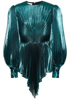 Gucci Pleated Silk Blend Lurex Mini Dress