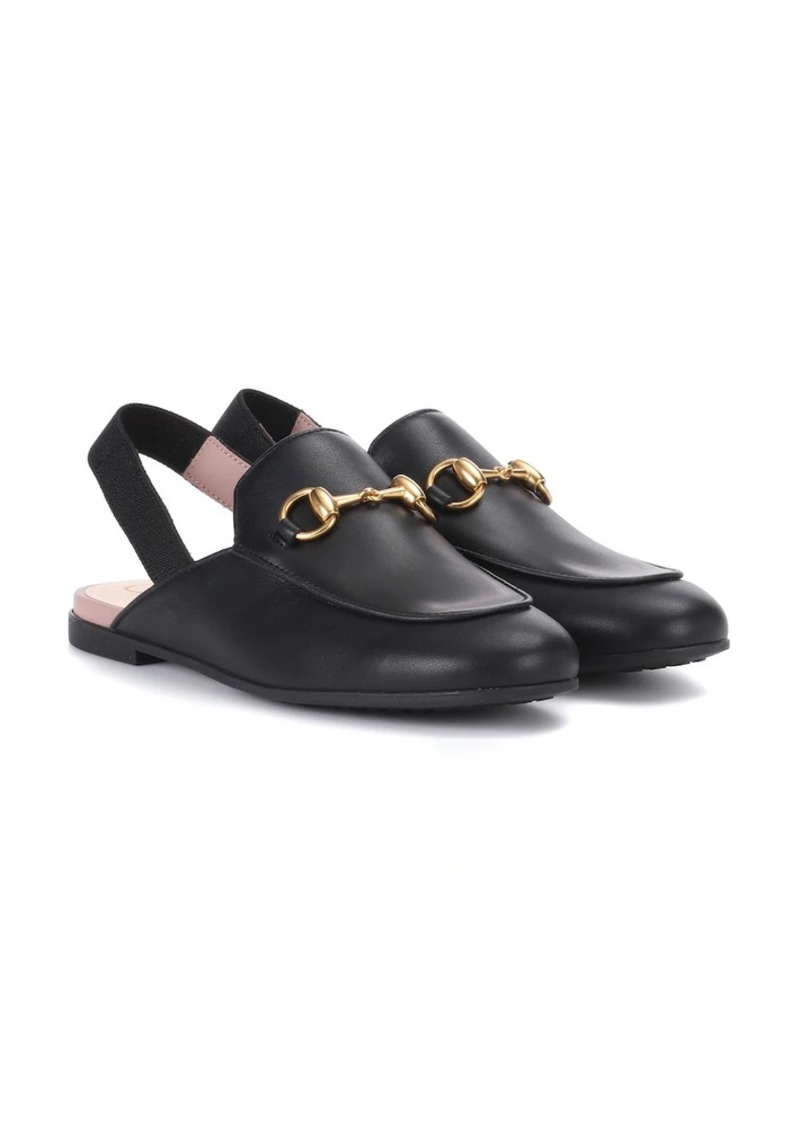 Gucci Kids Princetown leather slippers