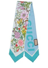 Gucci Printed Silk Bow Scarf