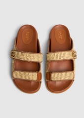 Gucci 10mm Raffia Effect Sandals W/ Double G