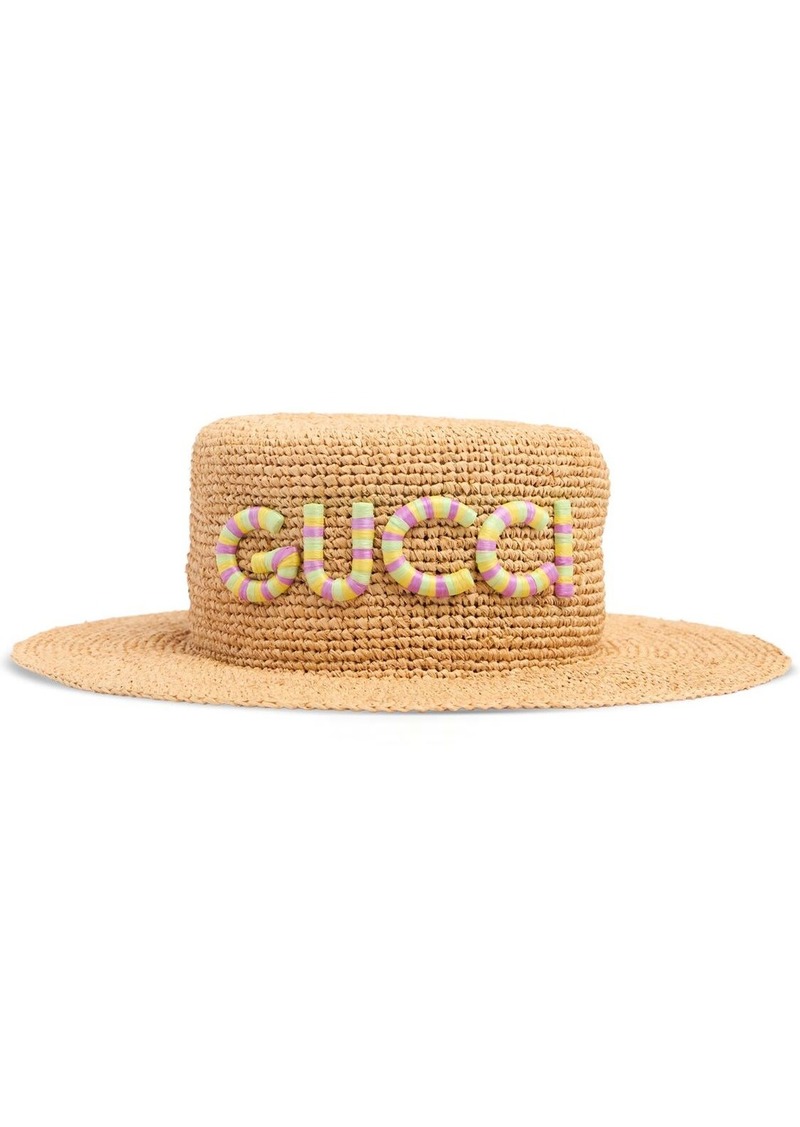 Gucci Raffia Hat With Logo