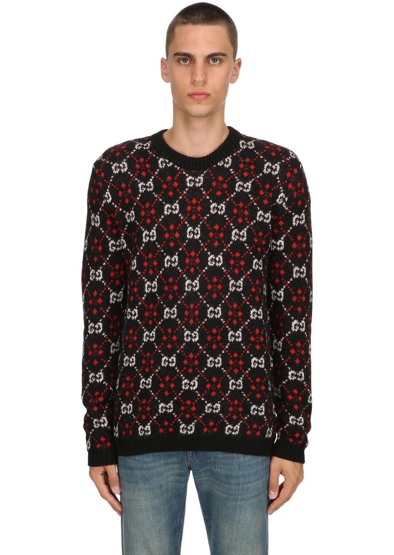 Gucci Gg Supreme Wool & Alpaca Knit Sweater | Sweaters
