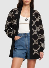Gucci Reversible Wool Blend Jacquard Cardigan