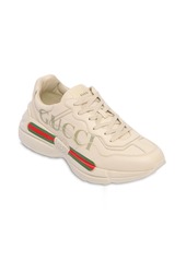 Rhyton Gucci Print Leather Sneakers