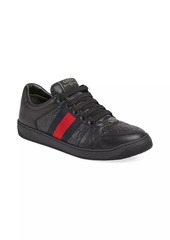 Gucci Screener Embossed-Leather Sneakers