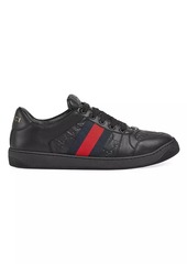 Gucci Screener Embossed-Leather Sneakers