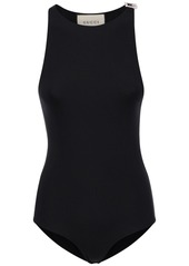 Gucci One Piece Jersey Swimsuit W/crystal Logo