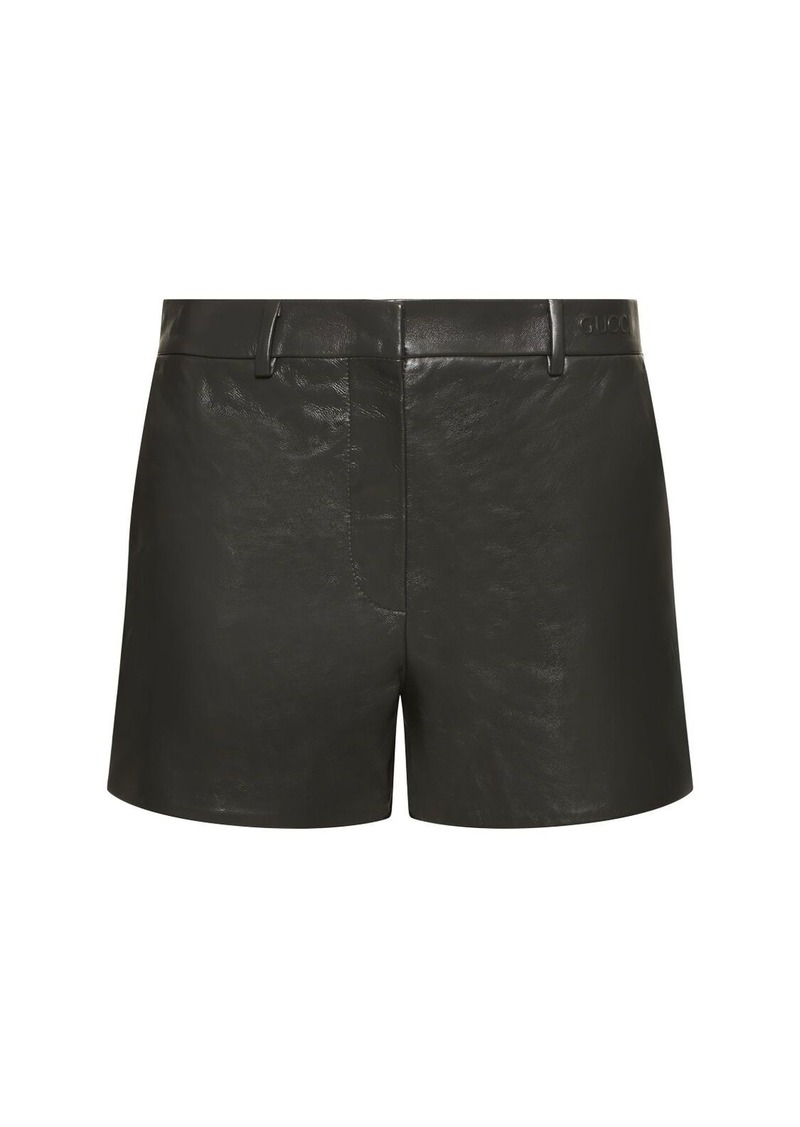 Gucci Shiny Leather Shorts