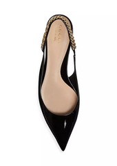 Gucci Signoria Patent Leather Ballet Slingback Flats