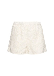 Gucci Floral Cotton Blend Lace Shorts