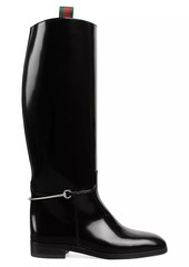 Gucci Slim Horsebit Leather Boots