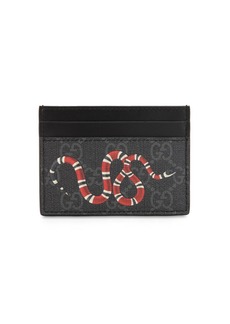 Gucci Snake Gg Supreme Coated Canvas Card Hold