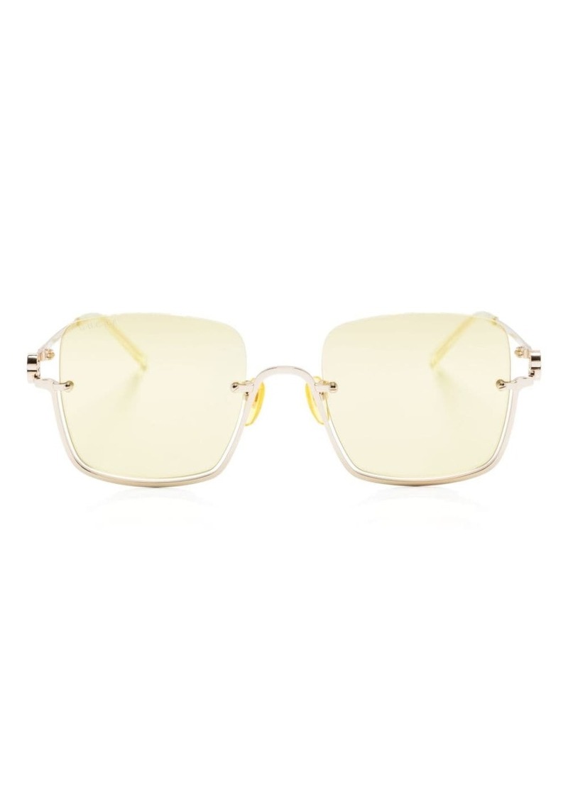 Gucci square mirrored-lense sunglasses