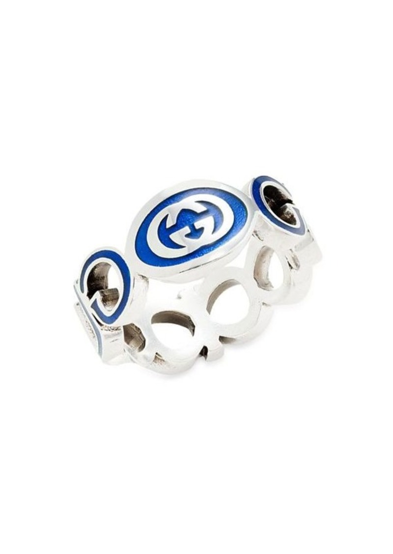 Gucci Sterling Silver & Enamel Ring