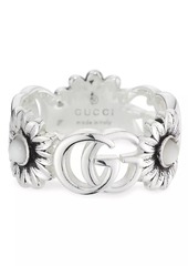 Gucci Sterling Silver & Mother-Of-Pearl GG Marmont Ring