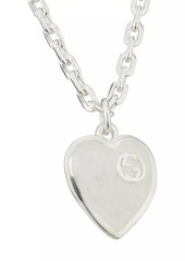 Gucci Sterling Silver GG Heart Pendant Necklace