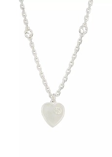 Gucci Sterling Silver GG Heart Pendant Necklace