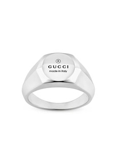 Gucci Sterling Silver Trademark Thin Ring