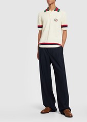 Gucci Stretch Cotton Polo Shirt W/ Web Detail