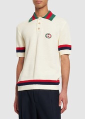 Gucci Stretch Cotton Polo Shirt W/ Web Detail