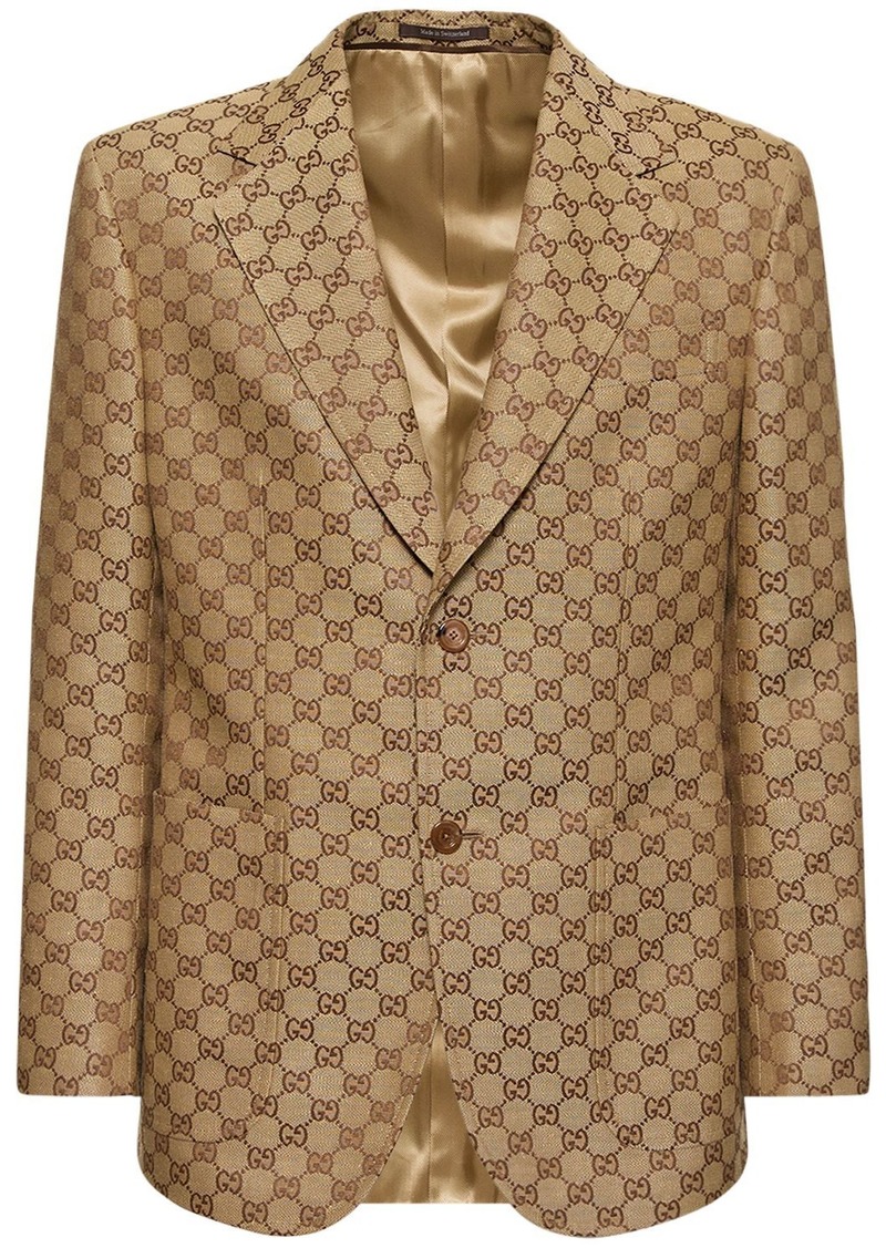Gucci Summer Gg Supreme Linen Blend Jacket