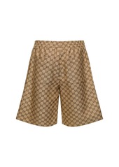 Gucci Summer Gg Supreme Linen Blend Shorts