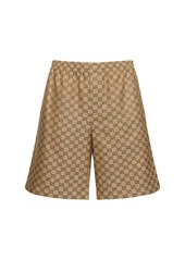 Gucci Summer Gg Supreme Linen Blend Shorts