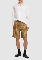 Gucci Summer Gg Supreme Linen Blend Shorts