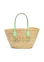 Gucci Small Raffia Tote Bag W/ Logo